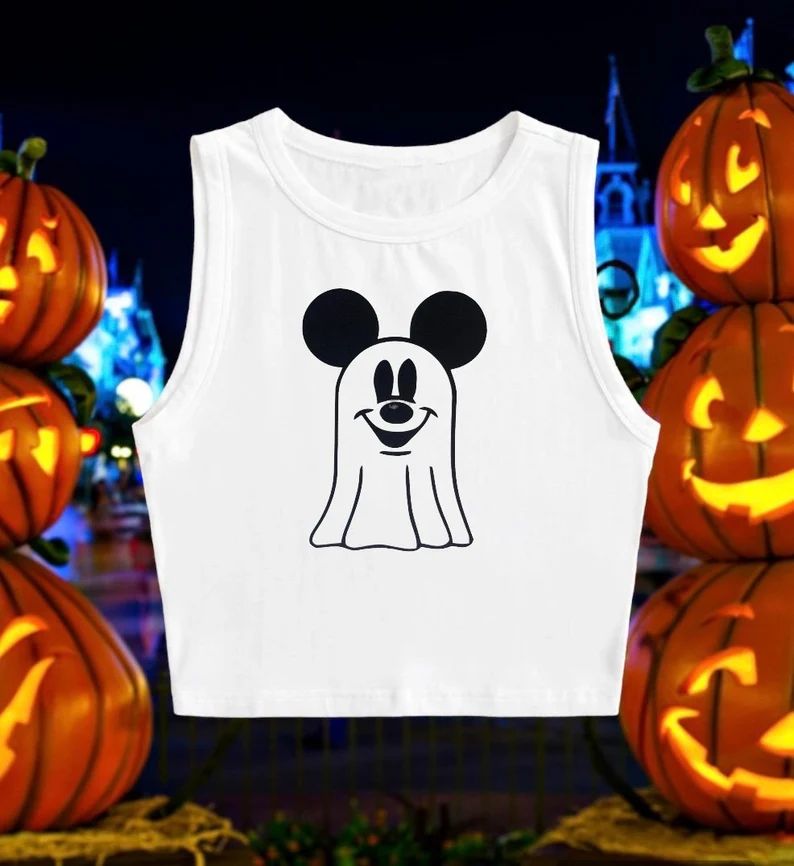 Not so Scary Ghostly Mickey Crop Top Disney Inspired Crop Top Halloween Crop Top - Etsy | Etsy (US)