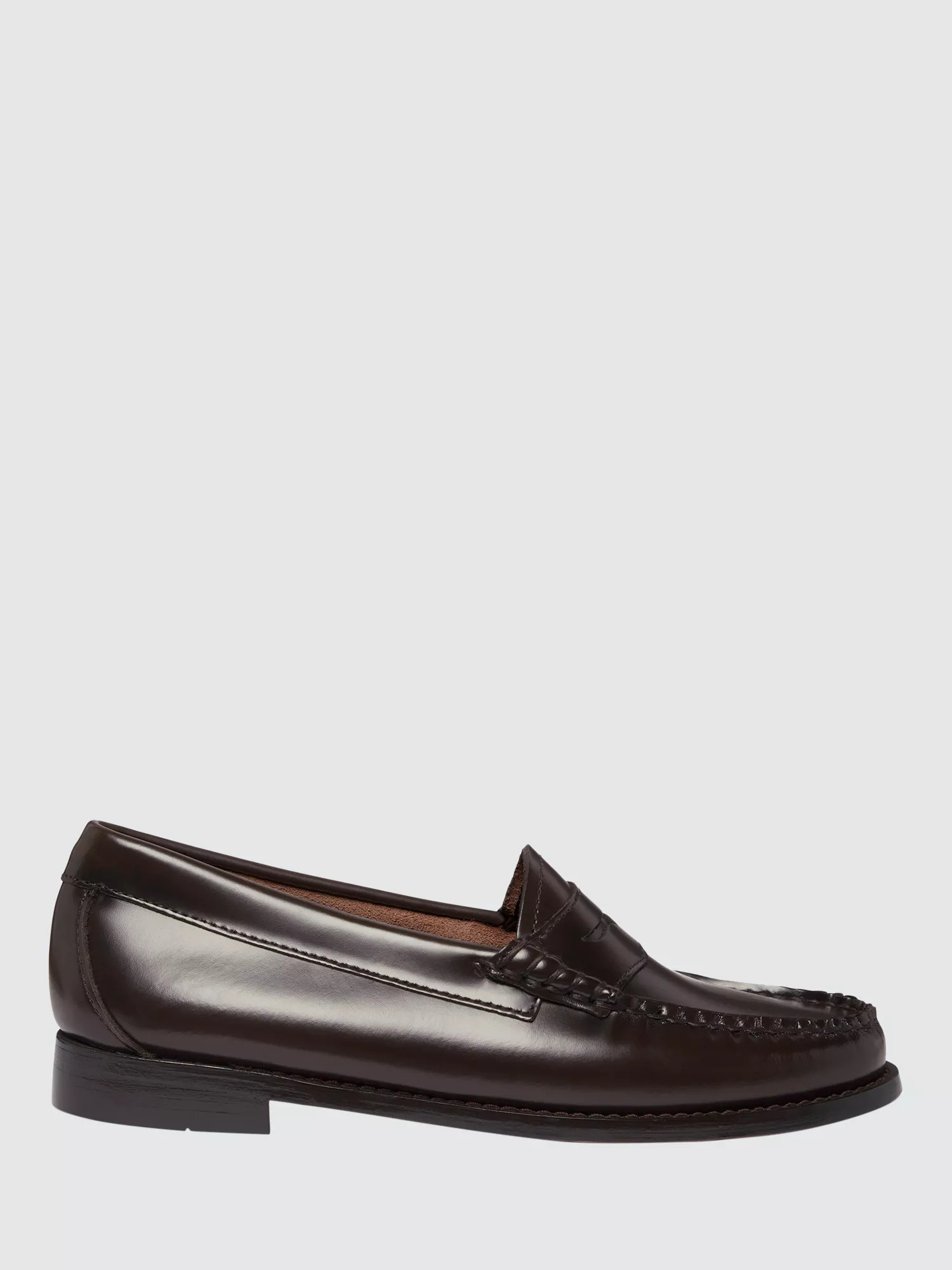 G.H.BASS Weejun Penny Leather Loafers, Chocolate | John Lewis (UK)