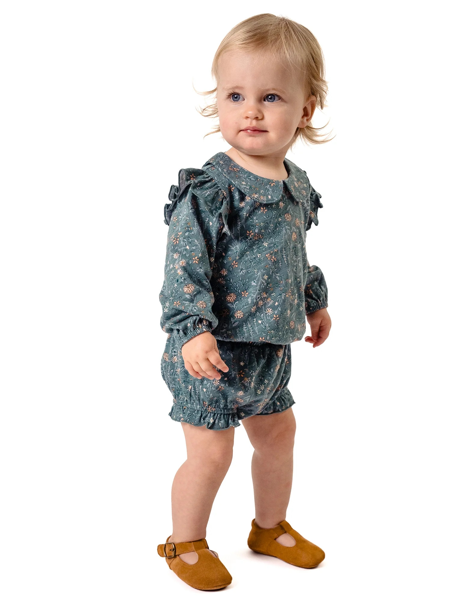 Modern Moments by Gerber Baby Girl Bloomer Outfit Set, 2-Piece, Sizes 0/3 Months - 24 Months | Walmart (US)