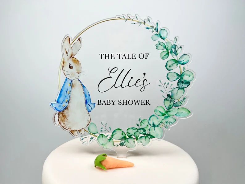 Peter Rabbit Baby Shower Cake Topper Personalised Baby Shower Decor - Etsy | Etsy (US)