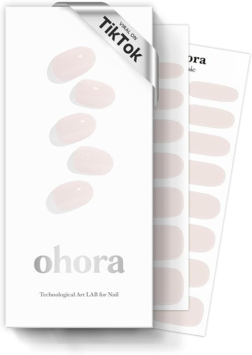 ohora Semi Cured Gel Nail Strips (N Cream Light) - Nude, Solid, Works with Any UV/LED Lamps, Salo... | Amazon (US)