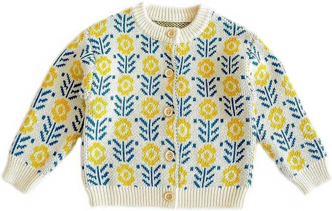 Simplee kids Baby Sweater Cardigan Jacquard Cable-Knit Spring Coat Long Sleeve Cardigan for Baby ... | Amazon (US)