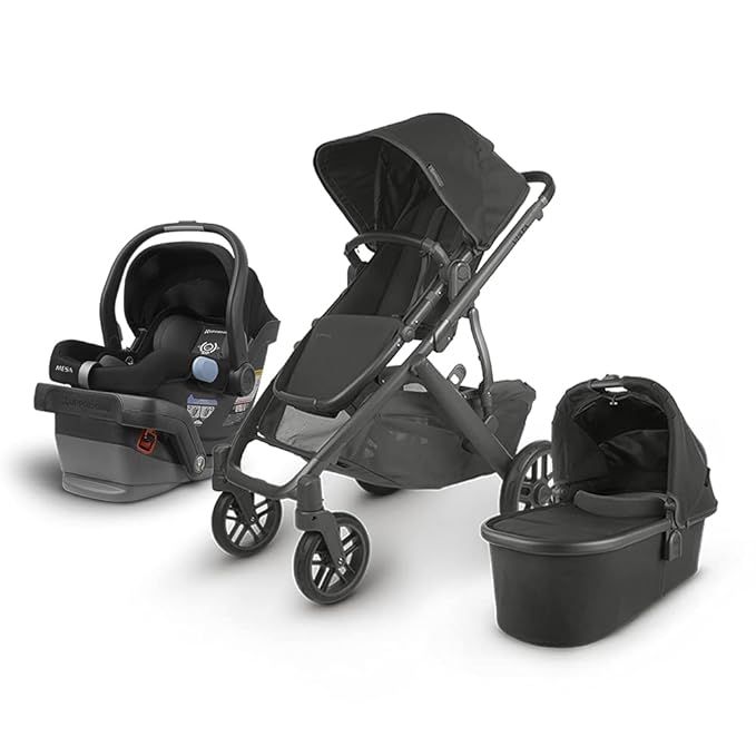 UPPAbaby Vista V2 Stroller - Jake (Black/Carbon/Black Leather) + Mesa Infant Car Seat - Jake (Bla... | Amazon (US)