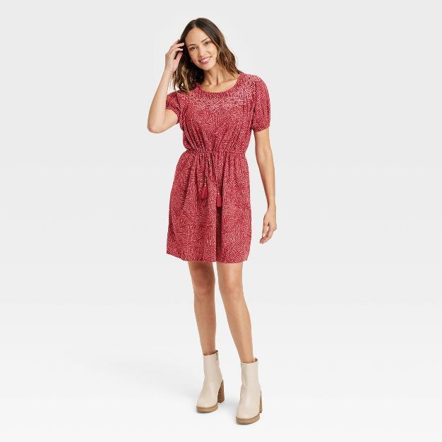 Women's Puff Short Sleeve Smocked Dress - Knox Rose™ | Target
