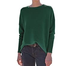 ANRABESS Women’s Long Batwing Sleeve Crewneck Casual Loose Ribbed Knit Fall Sweater Pullover with Sp | Amazon (US)