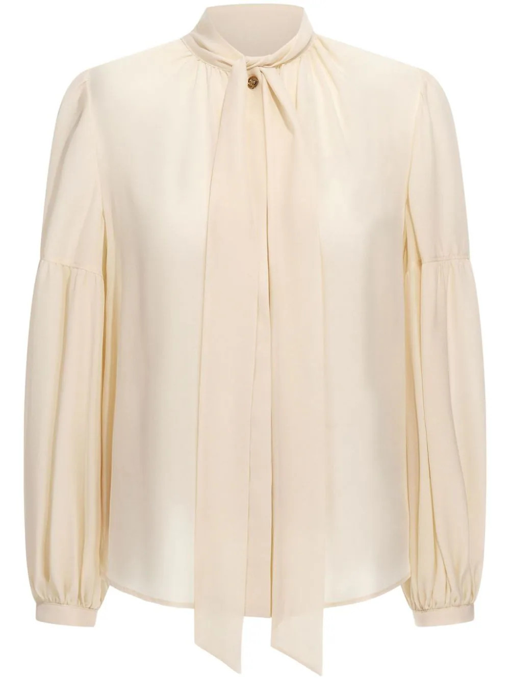 Roberto Cavalli tie neckline silk blouse - Neutrals | Farfetch Global