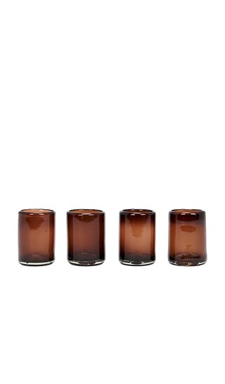Set Of 4 Tamarind Shot Glasses in Brown | Revolve Clothing (Global)