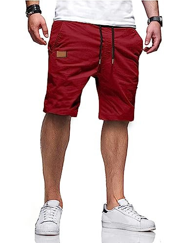 JMIERR Men's Casual Shorts - Cotton Drawstring Summer Beach Stretch Waist Twill Chino Dress Golf ... | Amazon (US)