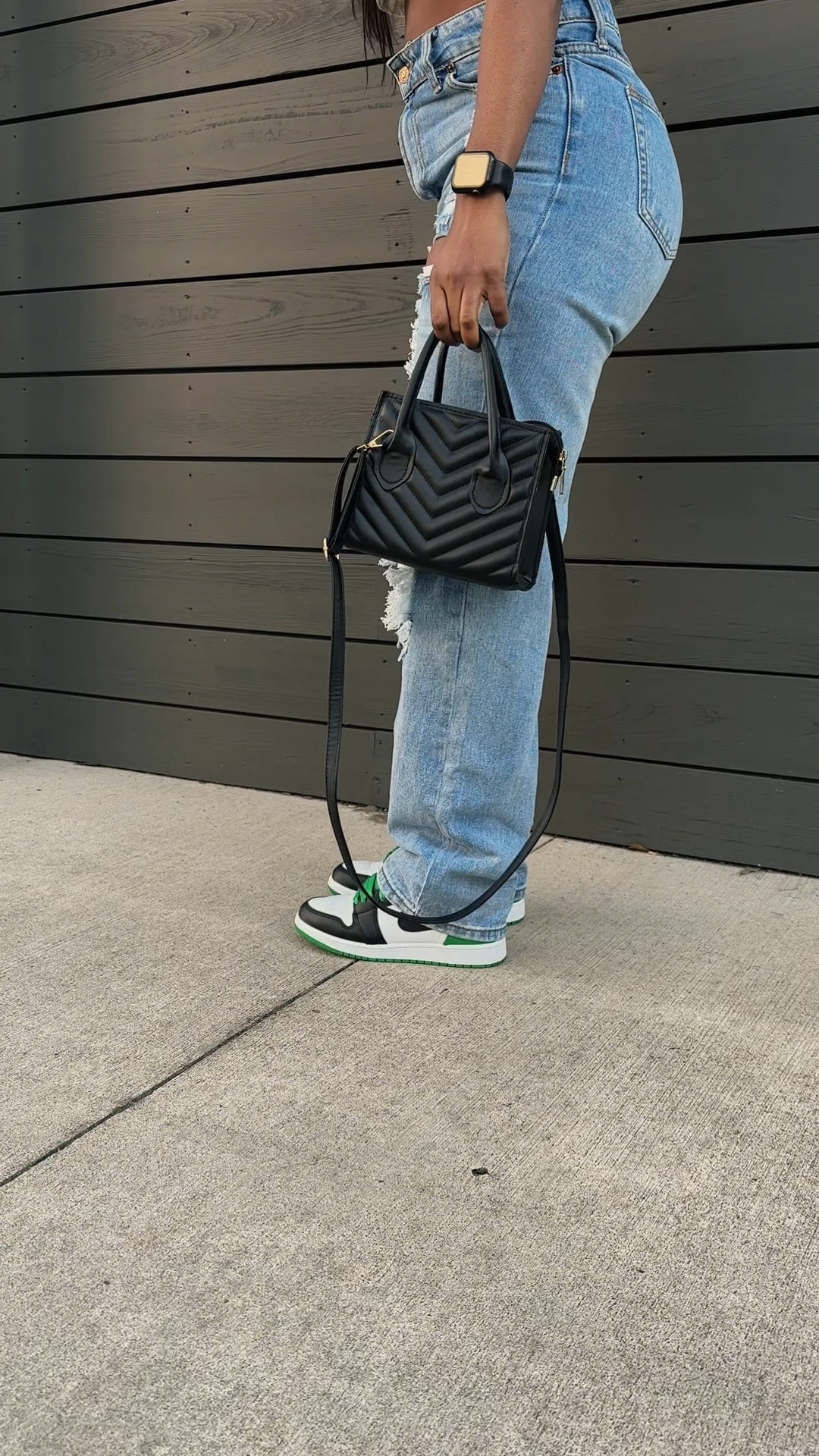 How to style high waisted jeans! I’m wearing a cropped graphic tee, high waist distressed jeans from fashion nova, a trucker hat, and a black crossbody bag. My sneakers are the Jordan 1 lucky green. I love this casual outfit. Perfect to wear during spring for coffee dates, game nights, or a casual outing with friends.

#LTKSeasonal #LTKshoecrush #LTKstyletip