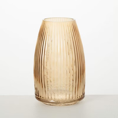 Sullivans 8" Ribbed Amber Glass Vase | Target
