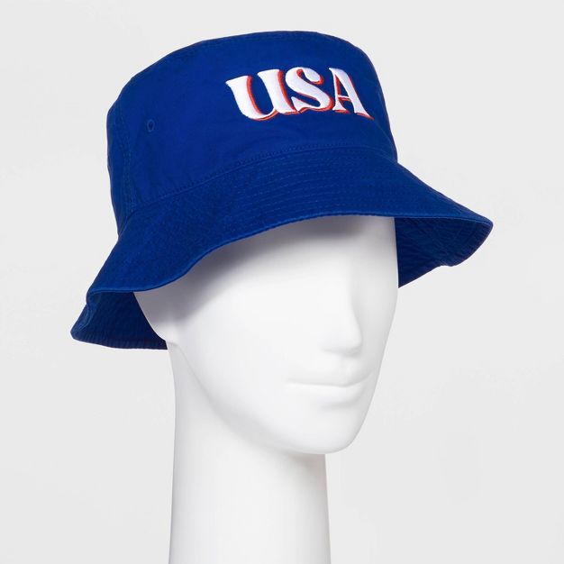 Women&#39;s USA Bucket Hat - Blue | Target