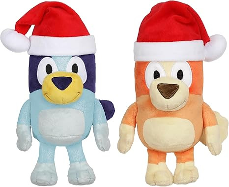 Bluey Toddler Plush Toys Pack of 2, 7-8”, Soft, Festive Holiday Season Plush Figure Toys with S... | Amazon (US)