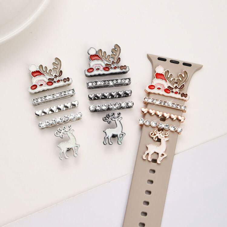 1 Set Christmas Series Santa Claus & Reindeer Watch Band Buckle, Cute Animal Watch Band Charm Dec... | SHEIN