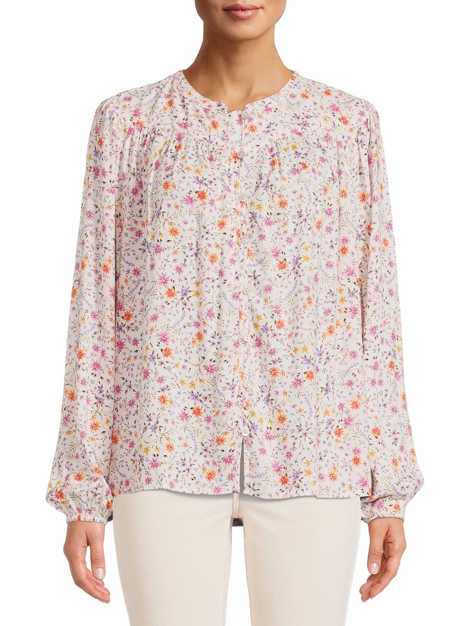 Time and Tru Women's Puff Sleeve Popover | Walmart (US)