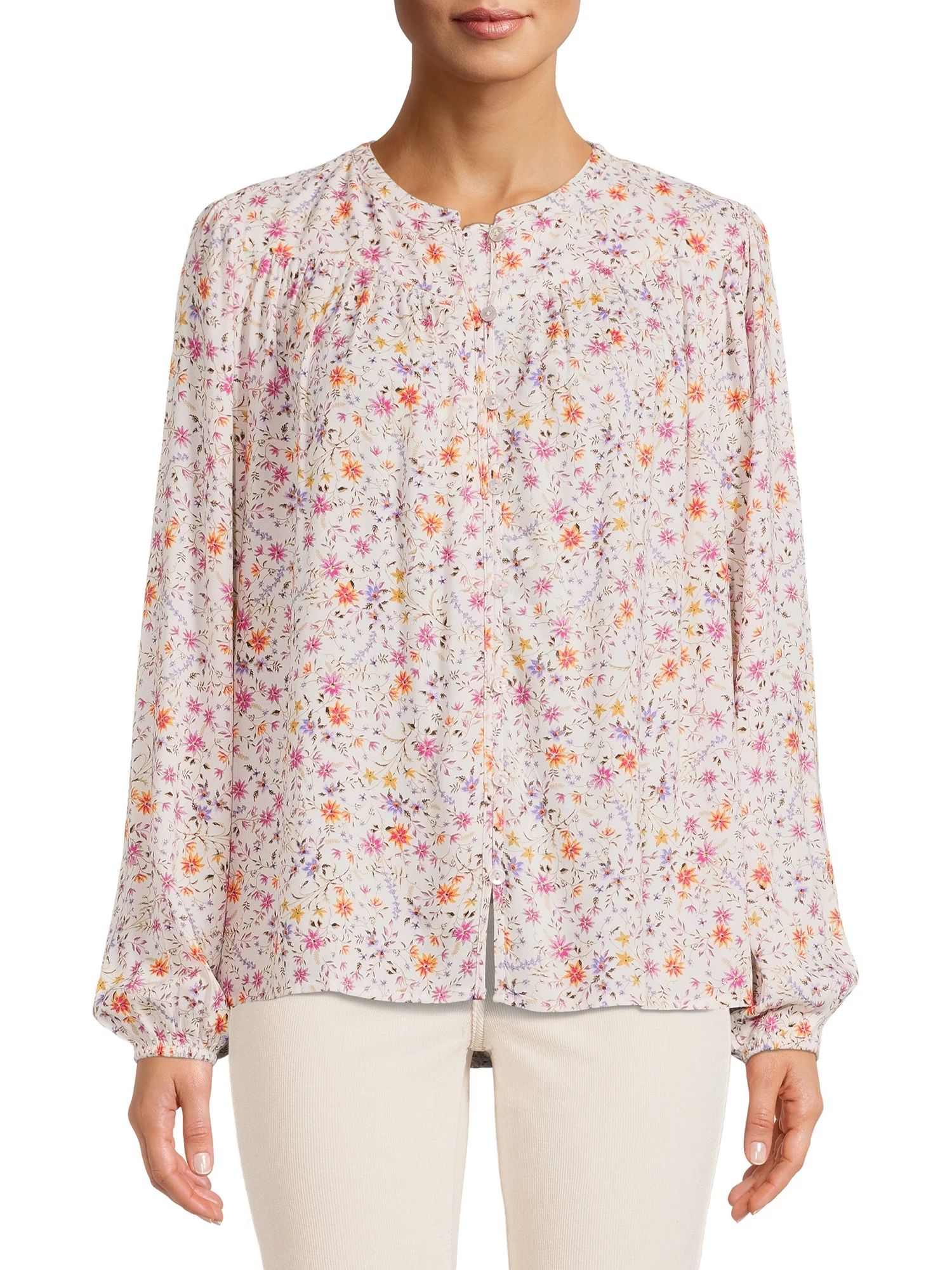 Time and Tru Women's Puff Sleeve Top, Sizes XS-XXXL | Walmart (US)