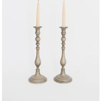 Set Of 2 Large Tall Candlestick Holders | Extra Table Top Brass Candlesticks Heavy Holder | Etsy (US)