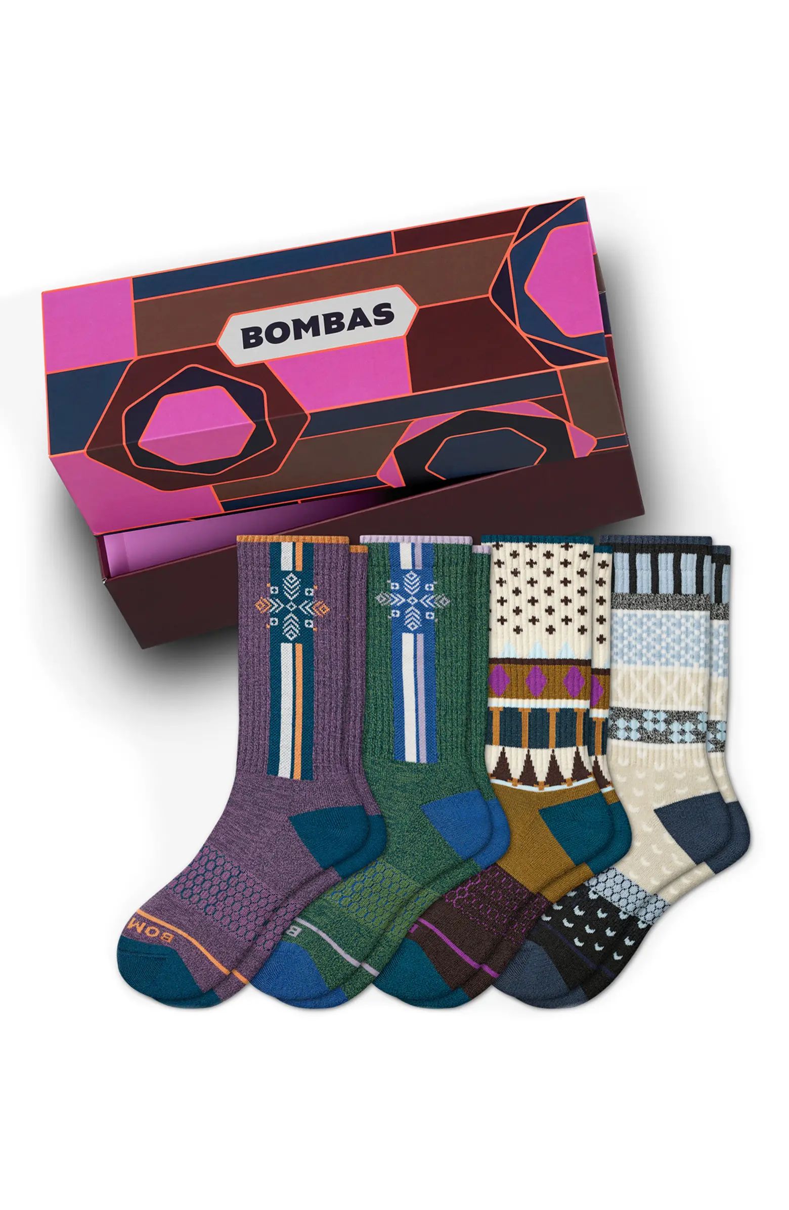 Bombas 4-Pack Festive Merino Wool Blend Socks | Nordstrom | Nordstrom