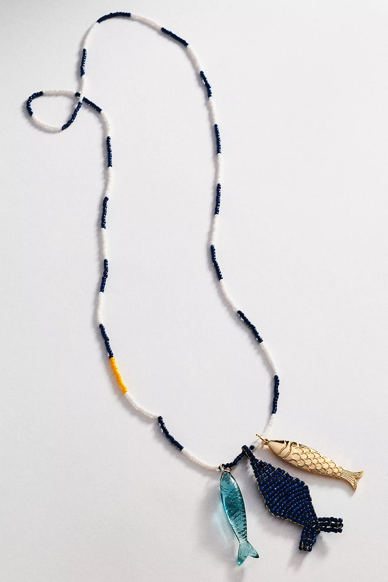 Ceramic Beaded Fish Pendant Necklace | Anthropologie (US)