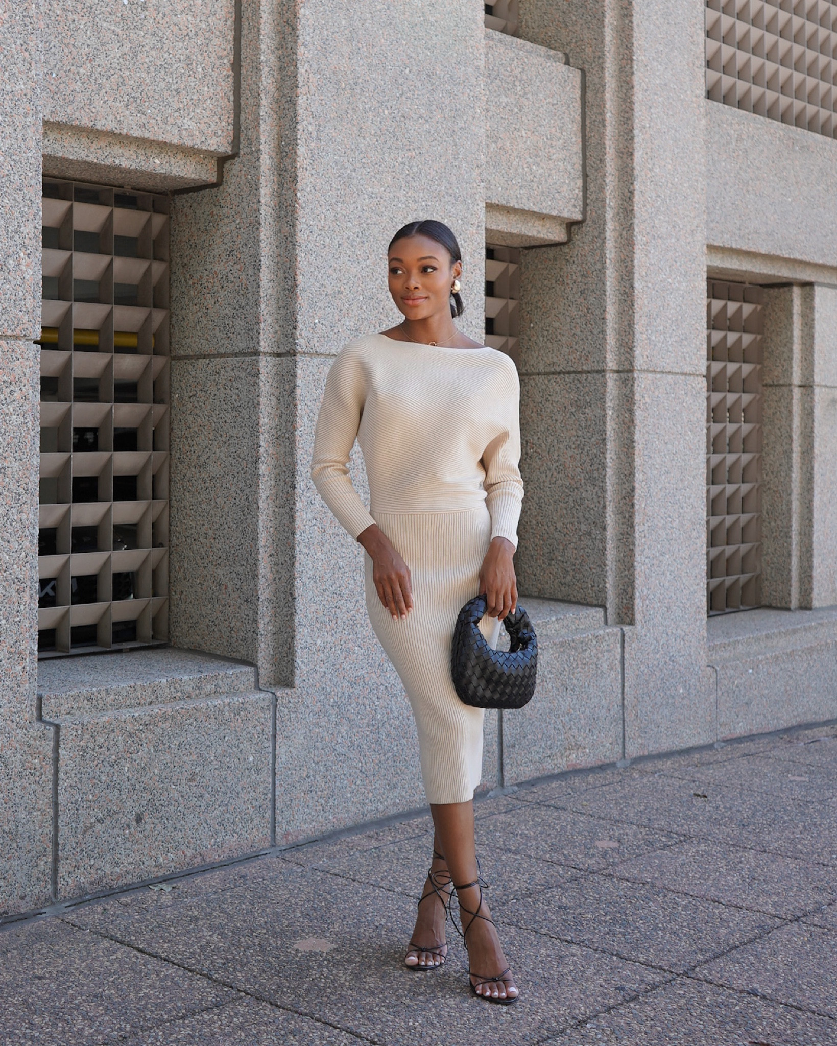 Fall neutrals 🤎 I always love an elevated sweater dress look. Linking my knit midi dress and black heels! 

#LTKshoecrush #LTKSeasonal