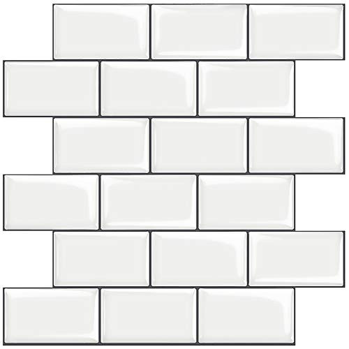 STICKGOO 10-Sheet White Subway Tiles Peel and Stick Backsplash, Stick on Tiles Kitchen Backsplash... | Amazon (US)