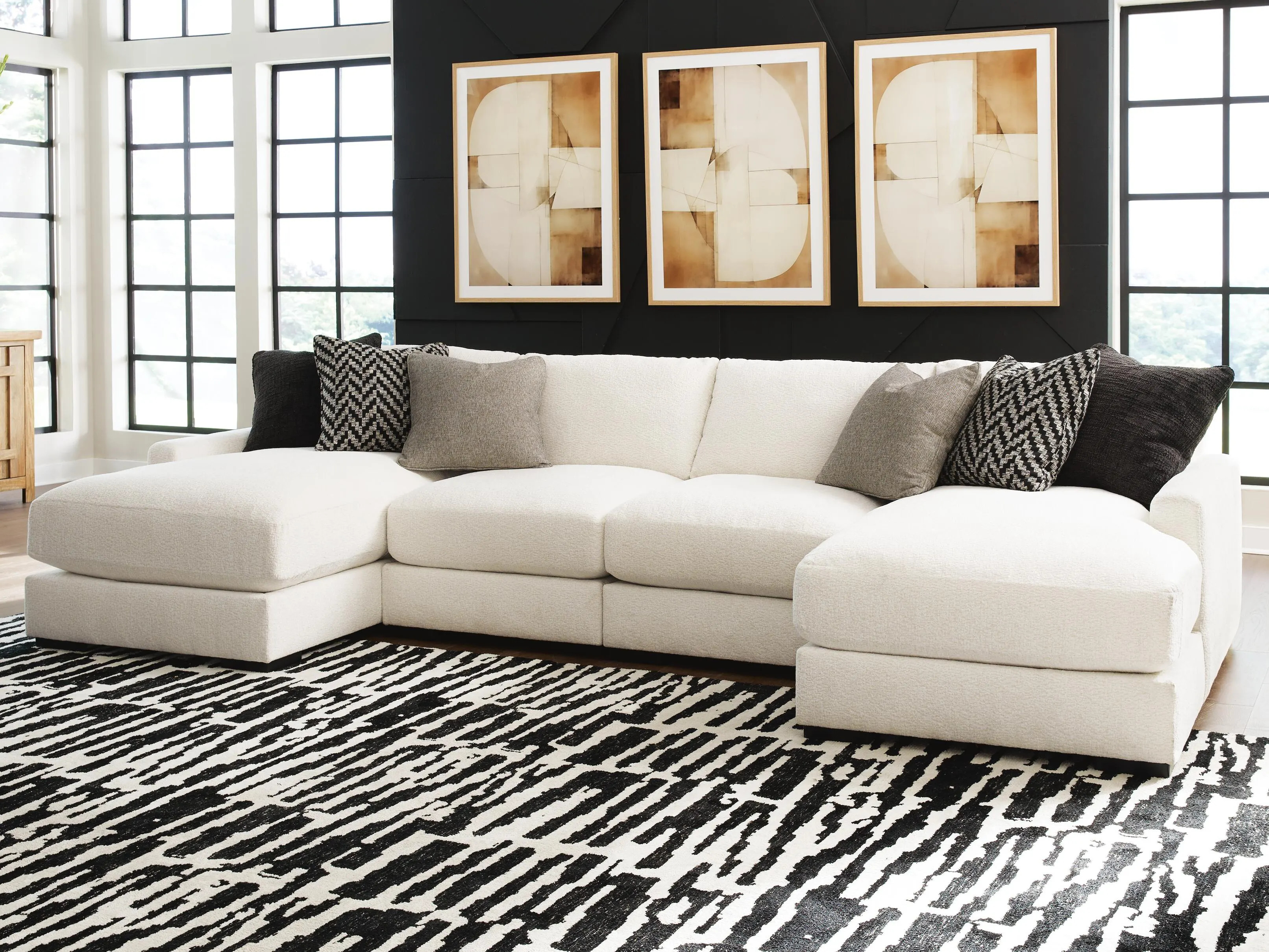 Elissa Court 4-Piece Next-Gen Nuvella™ Performance Fabric Modular Sectional with Chaise, Vanilla | Ashley