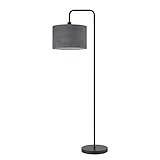 Globe Electric 67397 Barden 58" Floor Lamp, Black, Dark Gray Velvet Shade, On/Off Socket Rotary Swit | Amazon (US)