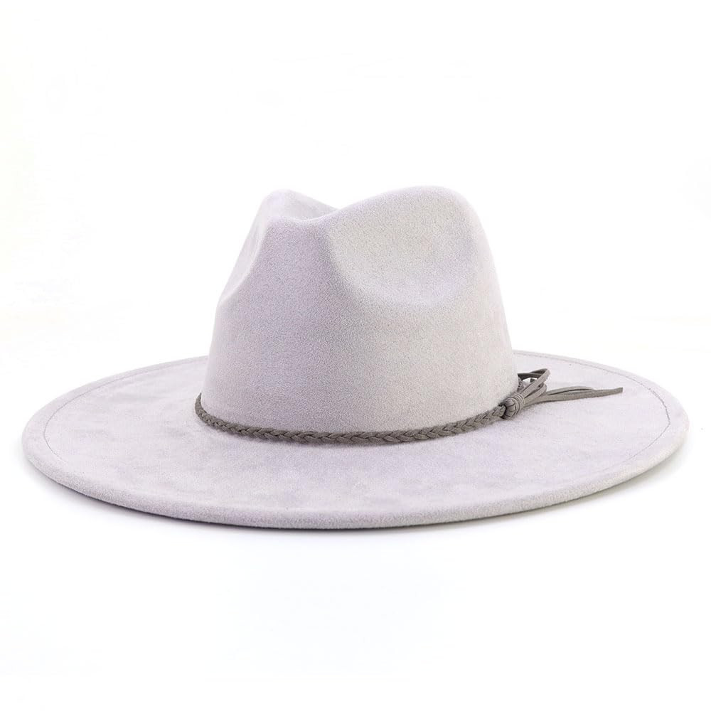 LIDHAY Big Wide Brim Fedora Hats for Women Men Western Suede Hat Large Felt Panama Hat Rancher Ha... | Amazon (US)
