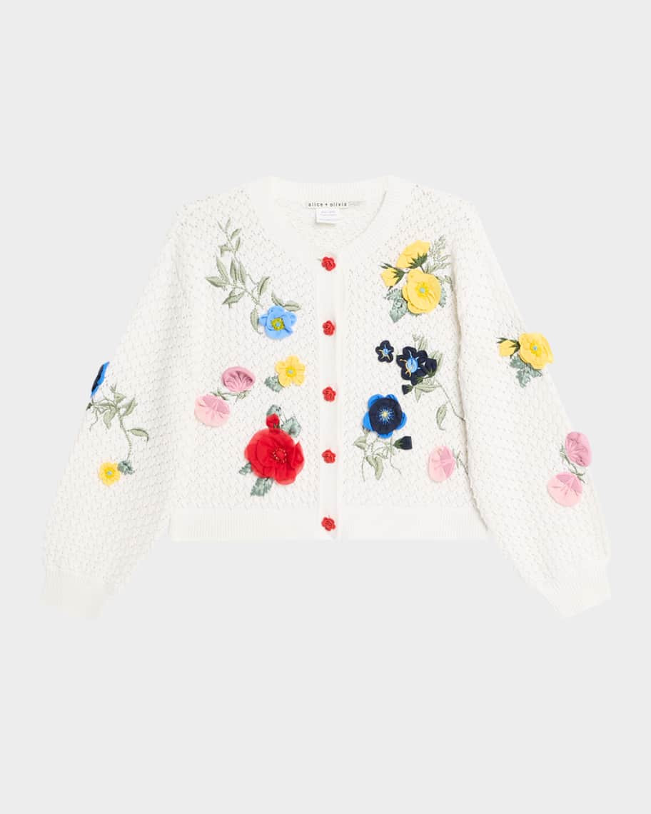 Brigid Embroidered Cropped Cardigan | Neiman Marcus