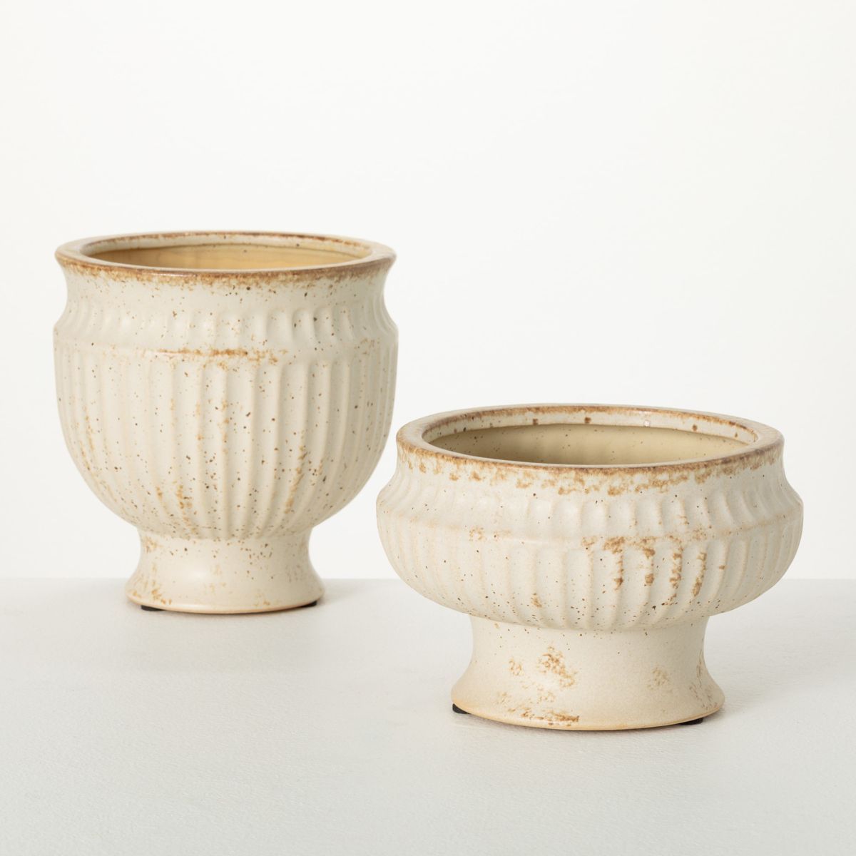 5.5"H and 7.75"H Sullivans Wide French Ceramic Urn - Set of 2, Multicolored | Target