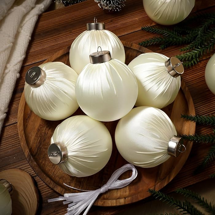 15 Pcs Christmas Satin Ornaments Balls 3.15 Inch Silk Christmas Tree Hanging Ornaments Luxury Xma... | Amazon (US)