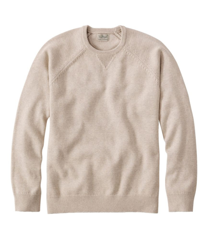 Men's Wicked Soft Cotton/Cashmere Sweater, Crewneck New Khaki Medium, Cotton Blend L.L.Bean | L.L. Bean