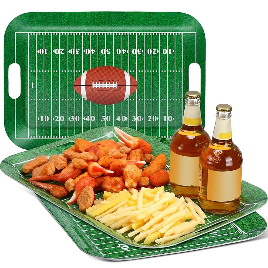 Layhit 3 Pcs Football Stadium Serving Trays 18.31 X12.8 Rectangular Plastic Football Party Trays ... | Amazon (US)