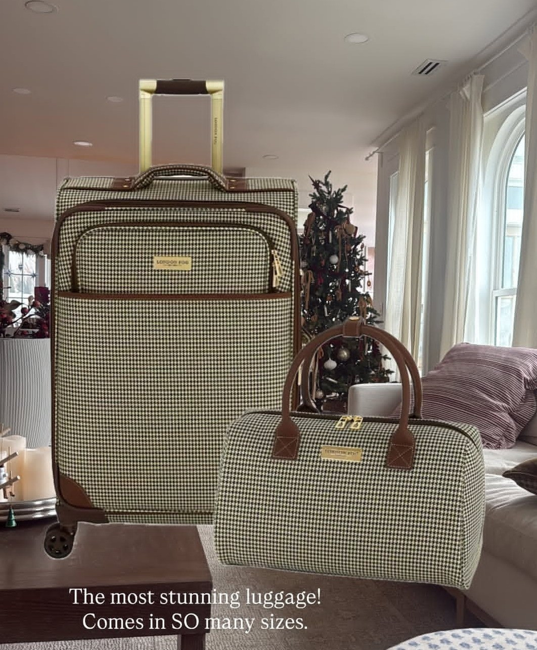 The most stunning luggage! Comes in 2 colors, love the houndstooth pattern! 

#LTKGiftGuide #LTKmomlife