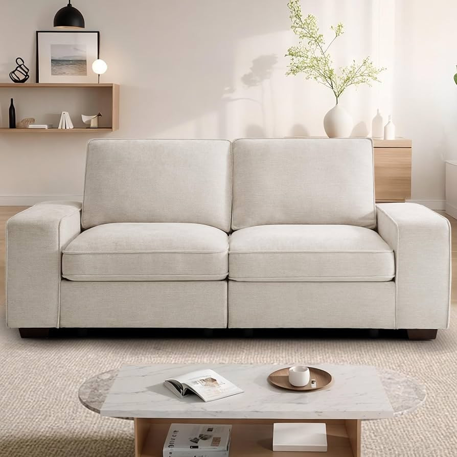 TEKAMON 73" Modular Sofa Couch with Seat Storage, Modern 2-Seater Chenille Fabric Loveseat Sofa f... | Amazon (US)