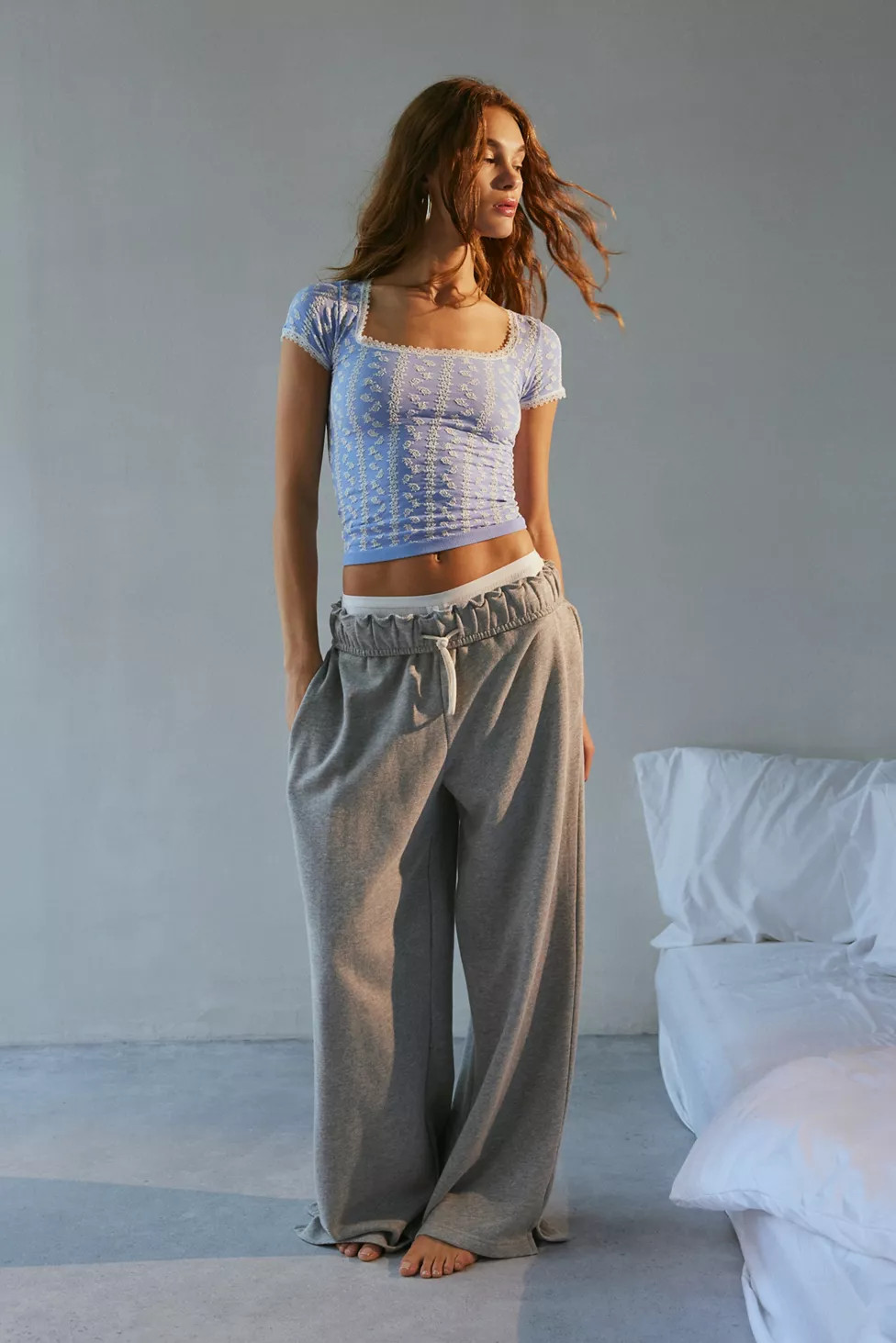 Out From Under Lace Trim Square Neck Tee | Urban Outfitters (US and RoW)