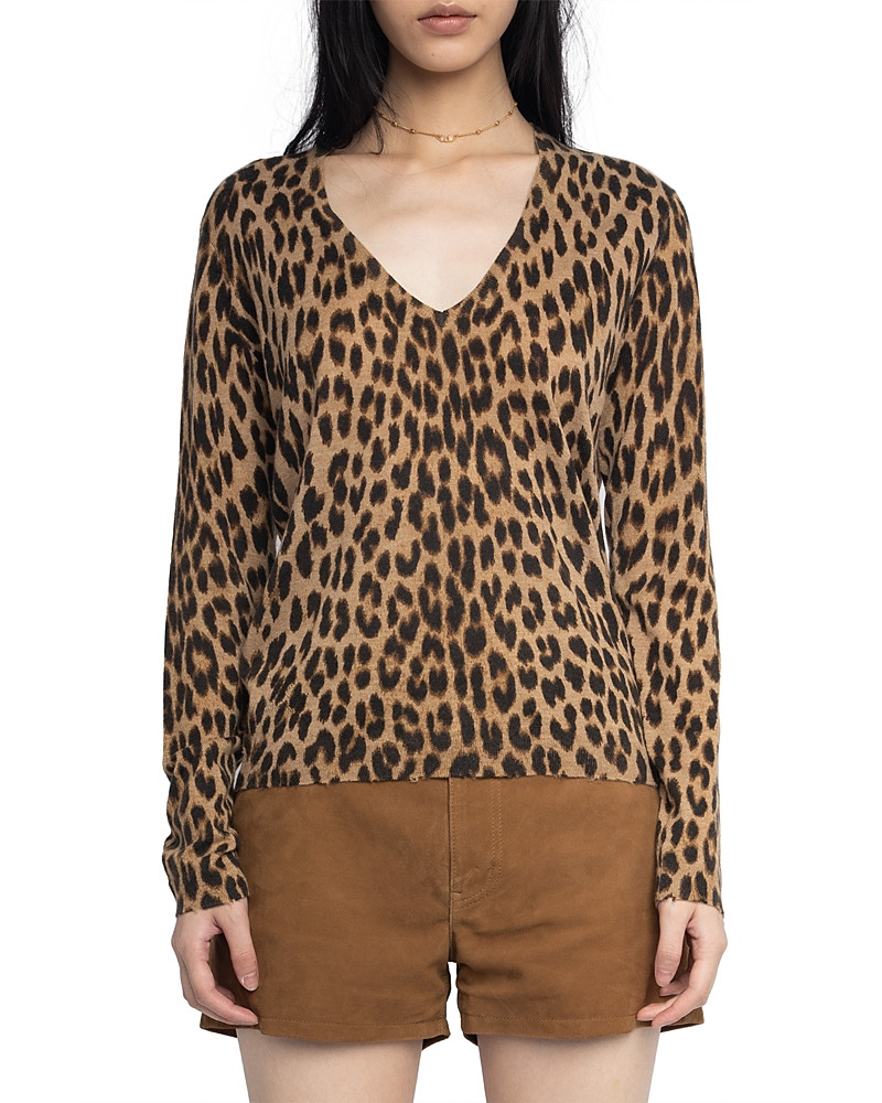 Zadig & Voltaire Rivy Cp Leopard Print Cashmere Sweater | Bloomingdale's (US)