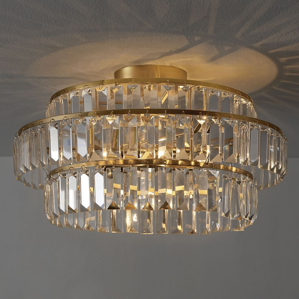 Monique Lhuillier Crystal Drop Flush Mount (18") | Pottery Barn Teen