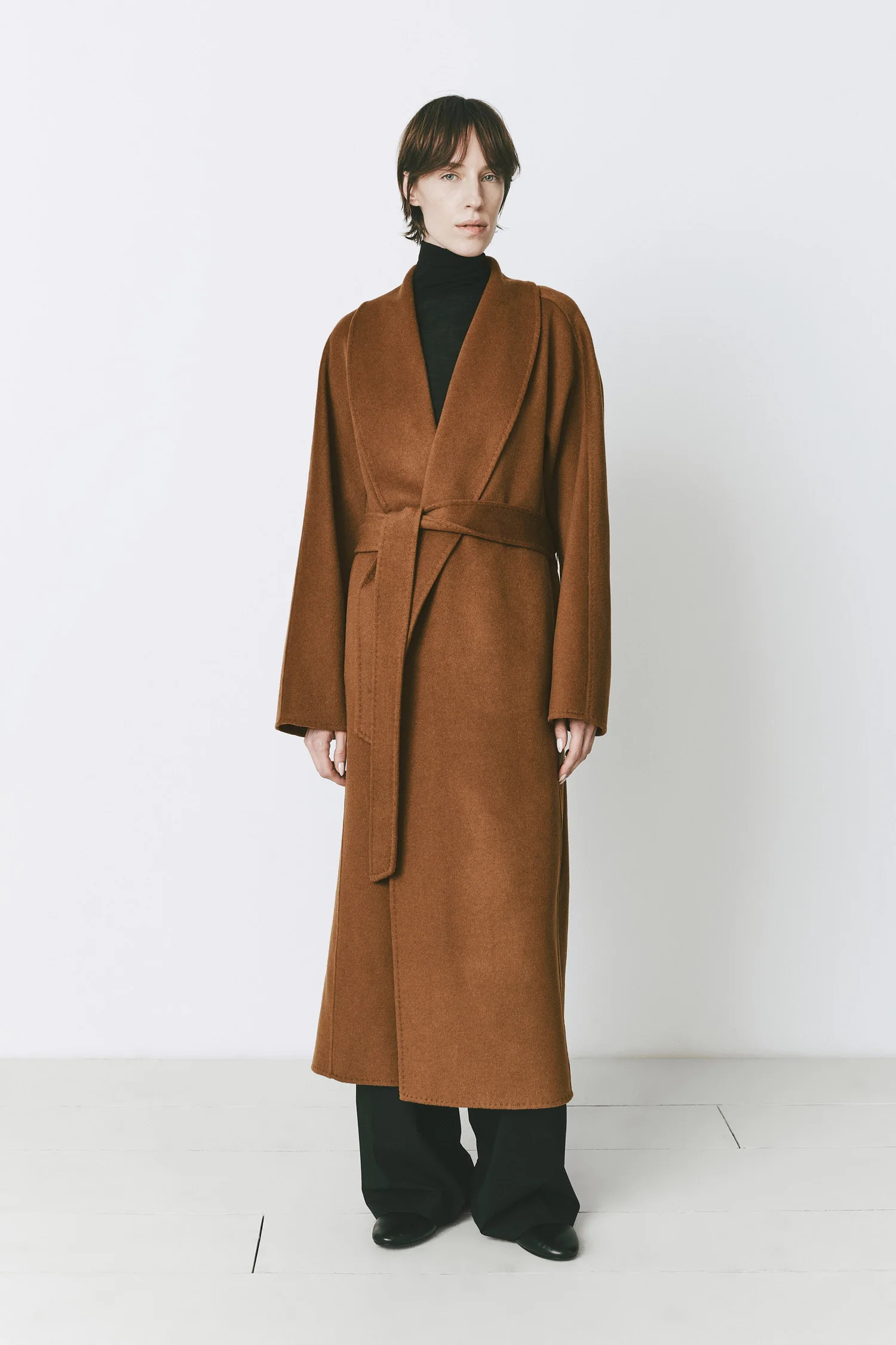 Wool & Cashmere Blend Manteaux Coat in Tobacco | Rue Sophie | Rue Sophie