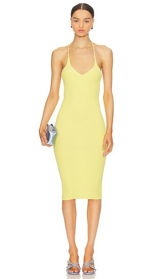 Racheal Open Back Dress in Yellow | Revolve Clothing (Global)