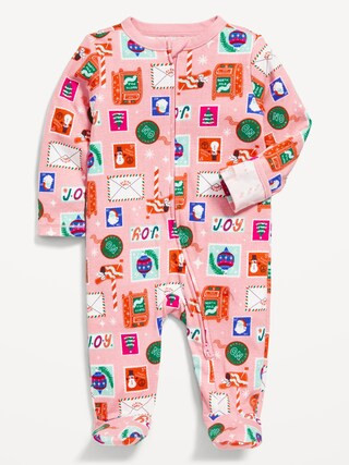 Unisex Sleep &amp; Play 2-Way-Zip Footed One-Piece for Baby | Old Navy (US)