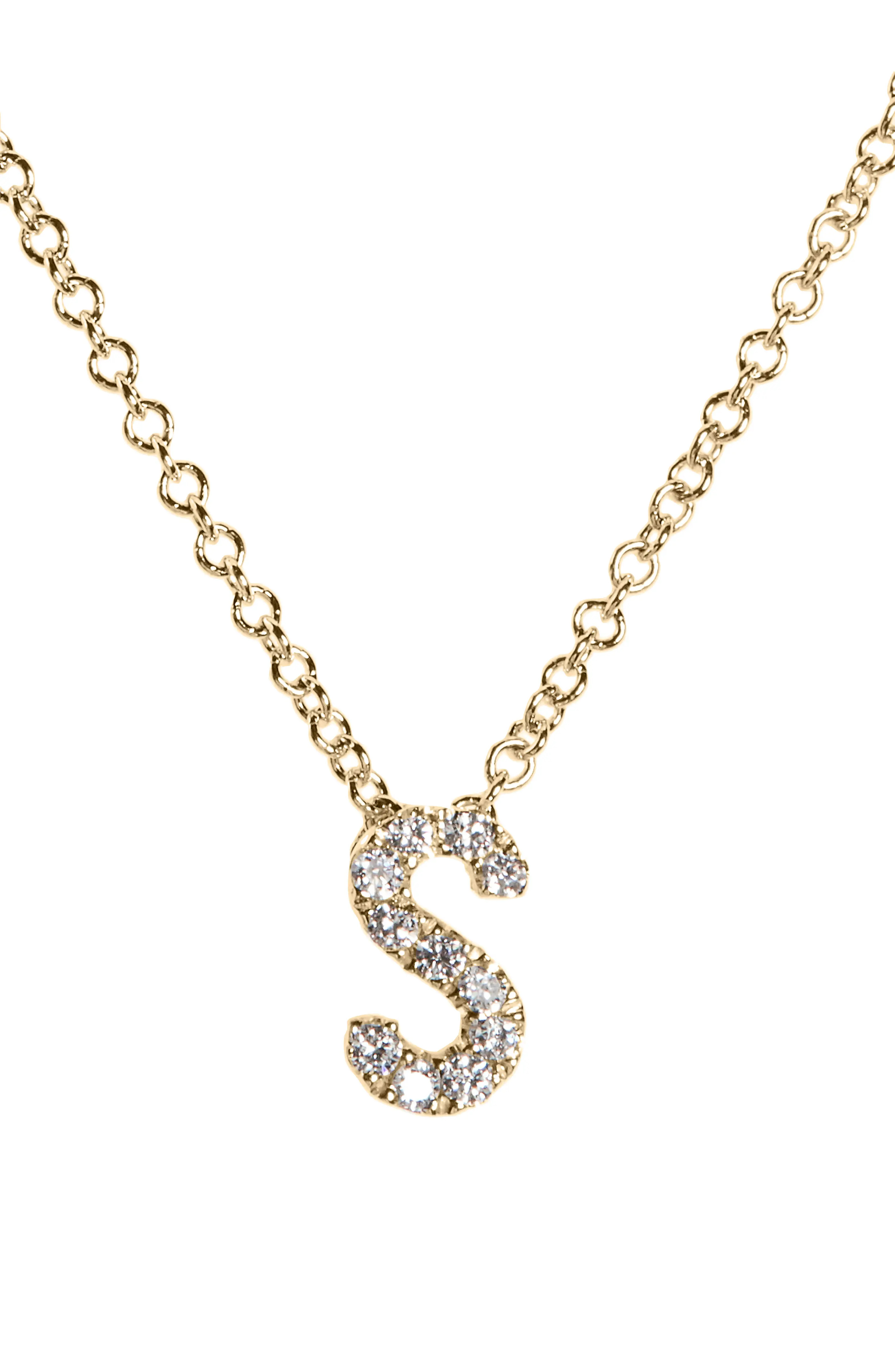 18k Gold Pavé Diamond Initial Pendant Necklace | Nordstrom