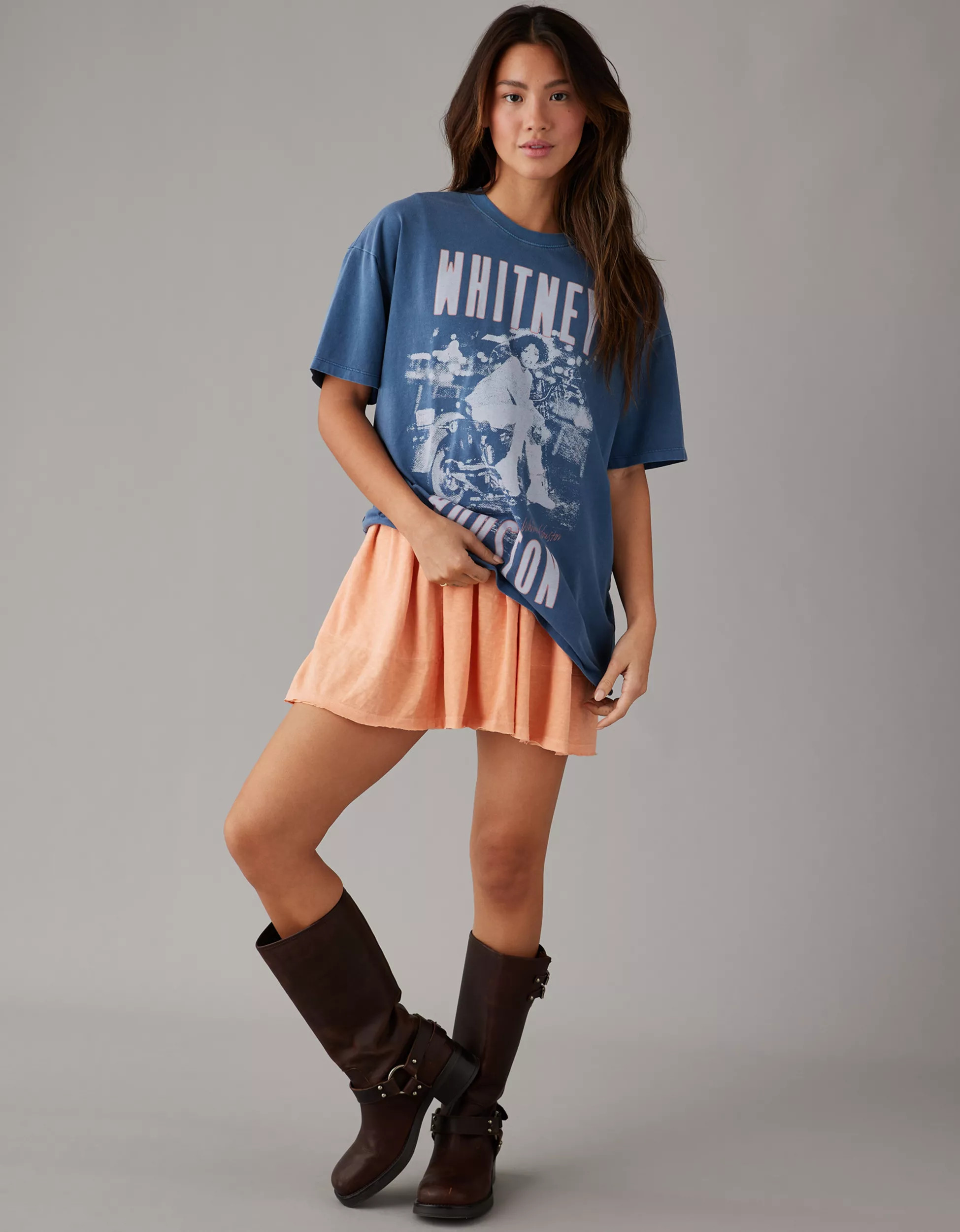 AE Oversized Whitney Houston Graphic T-Shirt | American Eagle Outfitters (US & CA)