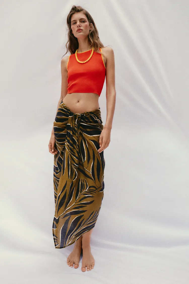 PALM PRINT PAREO | Zara US