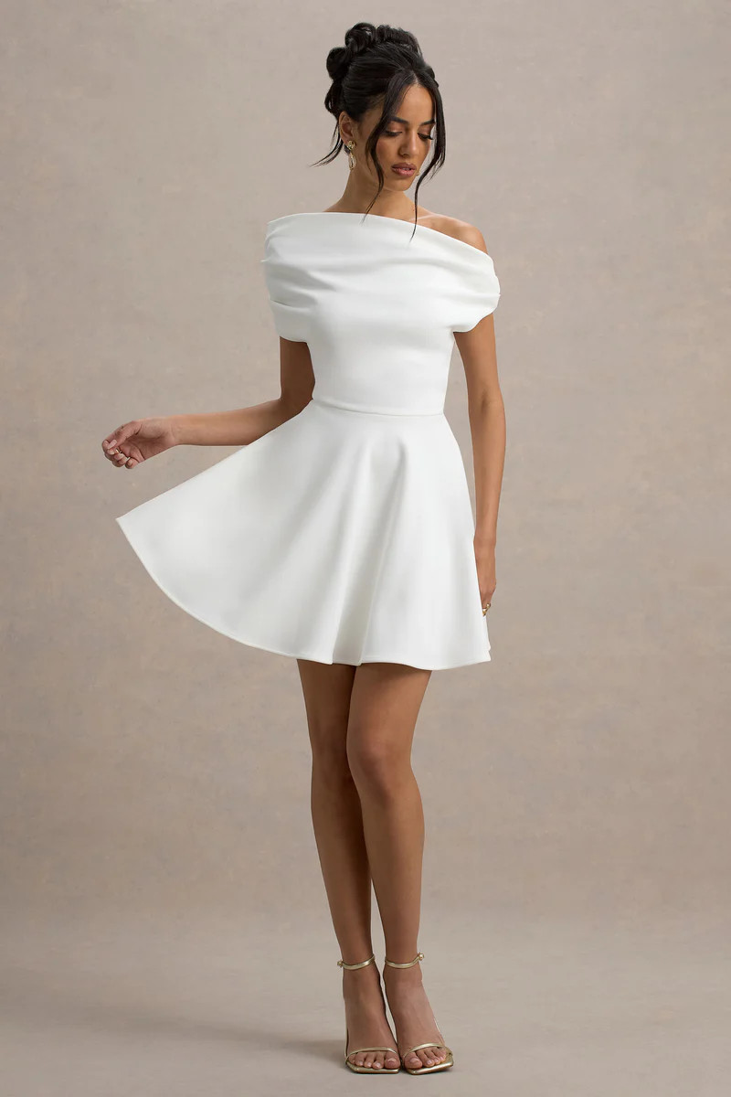 Agnes | White One-Shoulder Mini Dress | Club L London