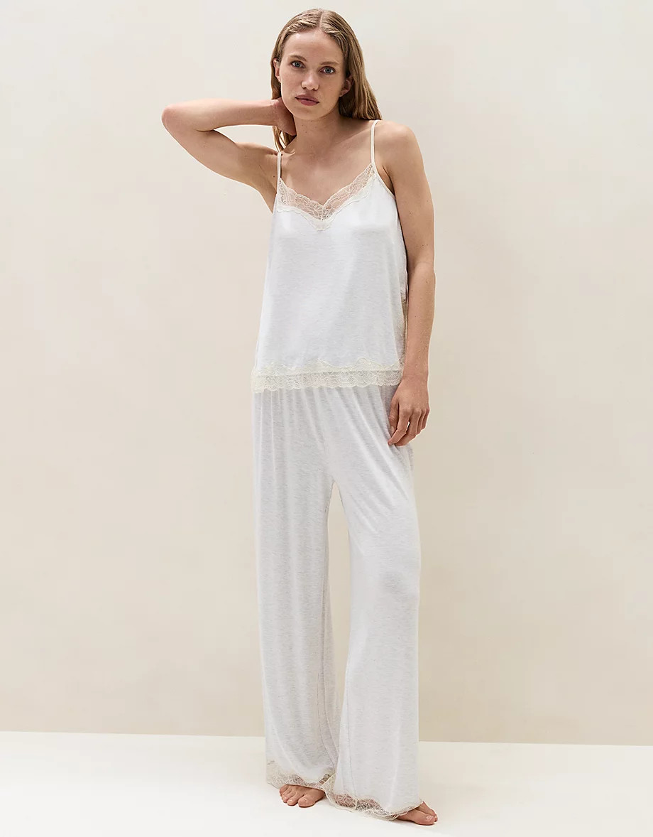 Jersey Lace Cami Pyjama Set | Pyjamas | The  White Company | The White Company UK & ROW