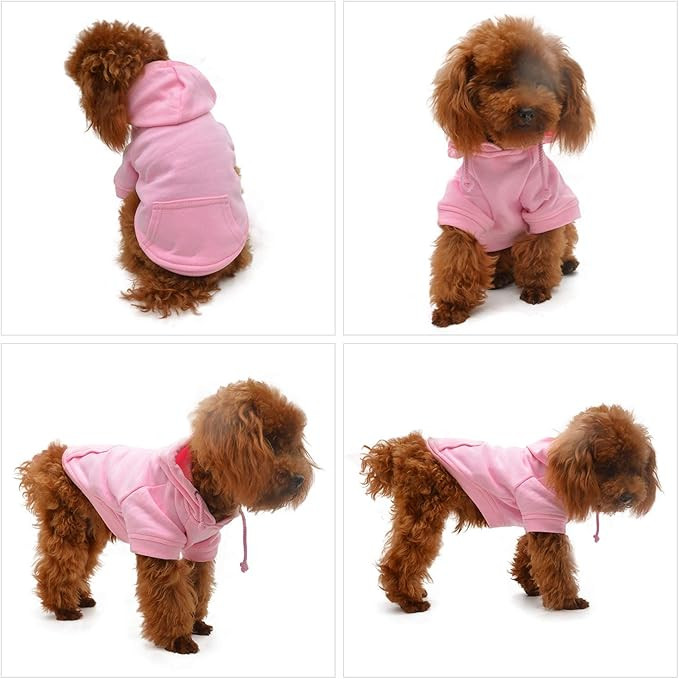 Lovelonglong Blank Basic Hoodie Sweatshirt for Dogs 100% Cotton 12 Colors 11 Sizes Fits Small Med... | Amazon (US)