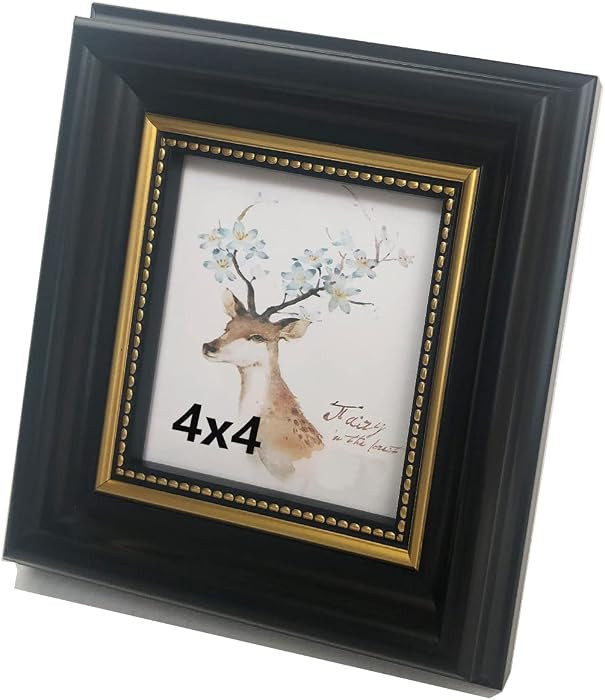 Square Picture Frame 4x4 Black Photo Frame Square Frames Desktop Display Mount on the wall.Front ... | Amazon (US)