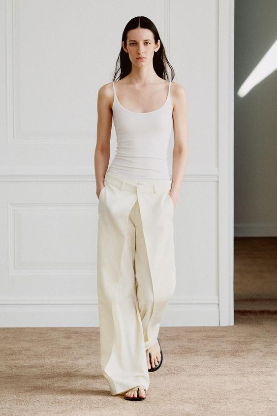 ZW COLLECTION FRONT PLEATED PANTS | Zara US