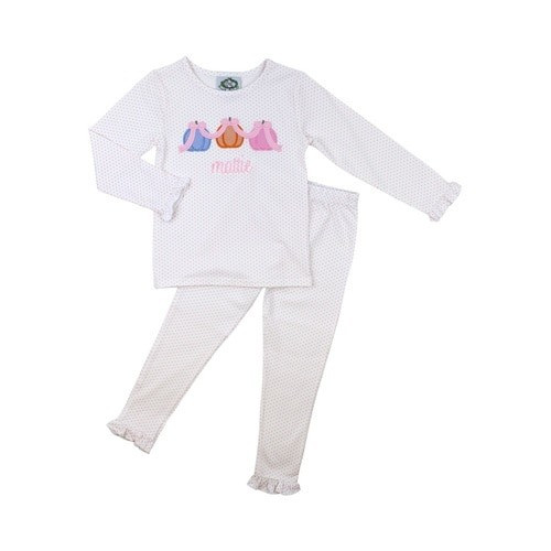 Pink Dot Knit Pumpkin Pajamas with Bow | Cecil and Lou