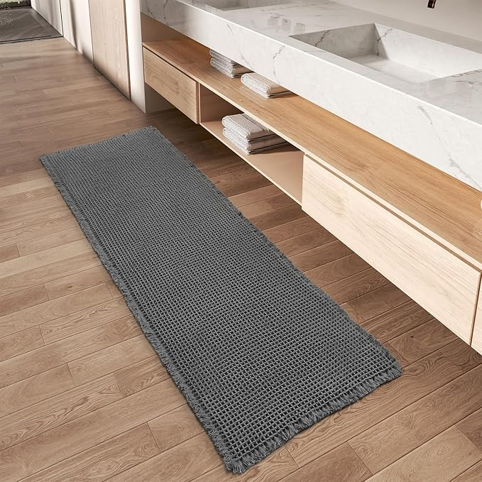 Upgraded Waffle Runner Rug, Super Absorbent Non Slip Bath Mats for Bathroom Floor, Washable Bathr... | Amazon (US)